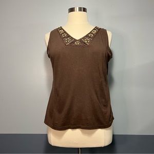 Liz & Co Brown Tank Top